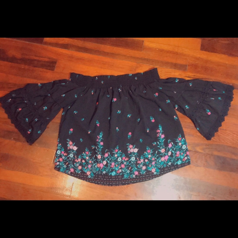 Off the shoulder floral blouse